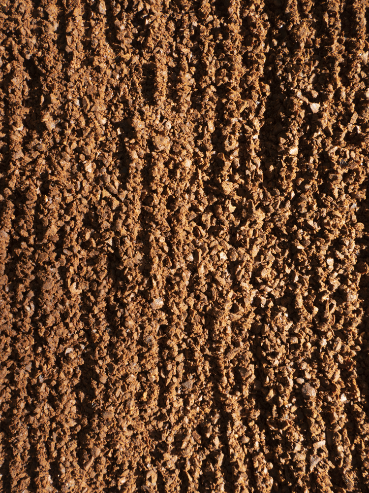 Coffee macro series with 4 different textures of the same product. close up of grinded coffee beans.