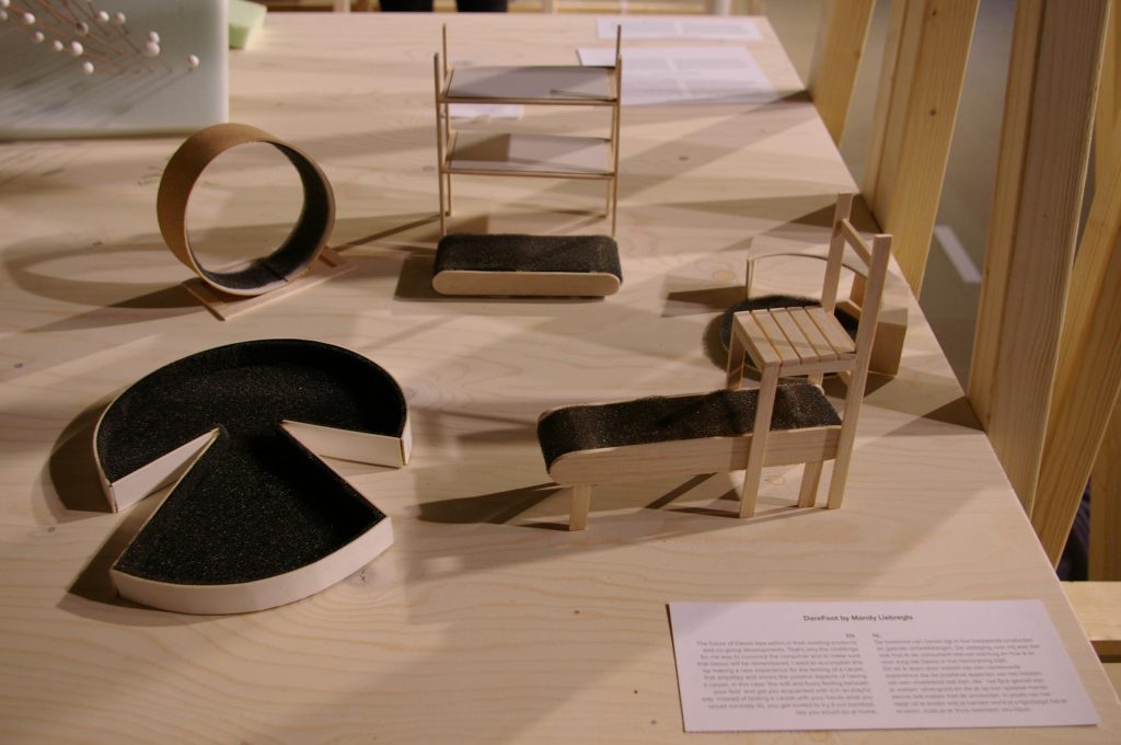 photo of the desso exhibition at dutch design week 2016, a rough concept presentation in a shape of tiny 3d models